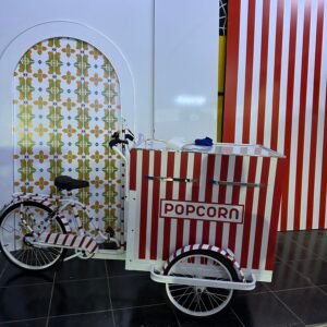 "Carnival" Nostaljik Kırmızı-Beyaz Popcorn Arabası