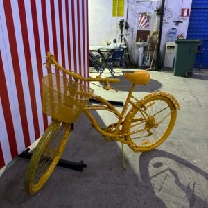 "Yellow Polka" Dekoratif Çiçekçi Bisikleti